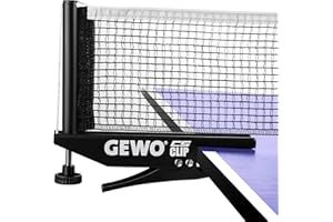 ‎GEWO GEWO CS Clip Table Tennis Net - Robust Table Tennis Net for Table Tennis Table - Metal Fitting for Clamping with Height Adjustment Screw and Durable Net Structure, Black, 152.5 cm Long