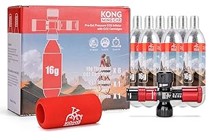 KONG MING CAR Cartouches de CO2 filetées, Cartouches de CO2 16g/25g avec Connexion filetée pour Tous Les gonfleurs de pneus de vélo CO2, Pompe à CO2 pour vélos de Route et de Montagne