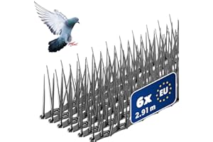 KADAX Odstraszacz ptaków z tworzywa sztucznego, kolce chroniące przed gołębiami, na balkon, okno, dach, do ogrodu, odstraszacz ptaków, ochrona przed gołębiami (antracyt, 6 sztuk)