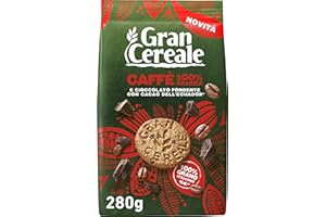 Gran Cereale, Biscotti Gran Cereale al Caffè, Biscotti Integrali e Ricchi di Fibre, con 100% Caffè Arabica e Pepite di Cioccolato Fondente, 280 g