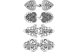 4 Pcs Vintage Sweater Swirl Clips, VEGCOO Retro Cardigan Clip Jumper Swirl Clip Dresses Cape Clip Cinch Clips Shawl Collar Closure, Dress Shirt Cloak Button Brooch Clips for Women Girls