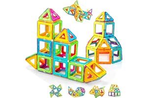 Condis Costruzioni Magnetiche Bambini 62 Pezzi, Giochi Magnetici Blocchi Magnetici Gioco Costruzione 3 4 5 6 7 8 Anni Giocattoli Bambino Calamite Educativi Regalo Montessori