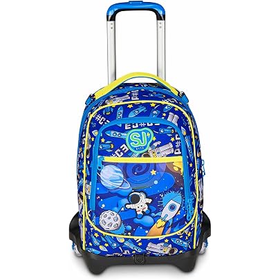Zaino Trolley Scuola SJ GANG STYLE 2 In 1 - Blu, 38L, Doppio Uso Trolley E Zaino, Per Bambini Scuola Elementare