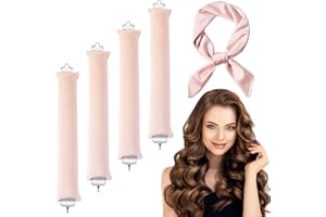 AOMAIC 4 Stück Overnight Blowout Heatless Curls Band mit Turban Lockenwickler über Nacht mit Haken Locken Ohne Hitze Hair Curler Overnight Curls Heatless Blowout Hair Overnight (Rosa, 30cm)