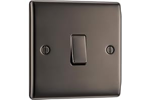 BRITISH GENERAL BG Electrical Nexus Metal NBN12-01 Single Light Switch, Black Nickel