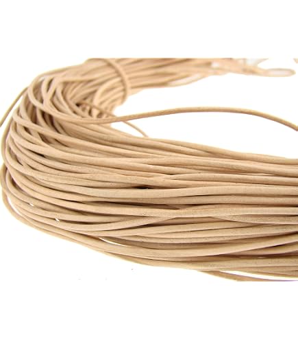 Auroris Cordon En Cuir Rond Brun 1,5 Mm - Rouleau De 25 Mètres, Cuir Véritable De Vachette Pour Bijoux Et Bricolage
