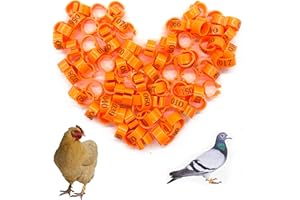 DHER Poultry Foot Rings Chicken Leg Rings with Number 100 Pieces 10 mm with Digital Bayonet Identification Pigeon Rings, Numbers 1-100 Mark Pigeon Foot Rings, Pigeon Foot Rings Small Poultry Foot