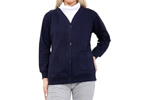 GW CLASSY OUTFIT Kids Boys Girls V-Neck Button Cardigans Fleece Jumper School Uniform (Age 5-13 Years)