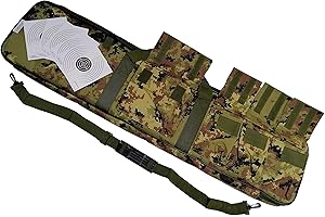 Glac Store® Borsa Porta Fucile Sacca Custodia Vegetato Italiano Vegetata Softair Soft Air con Tasche Imbottitura 109 cm Capiente Grande e Bersagli