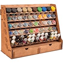 Organisateur Peinture 49 Trous Mural/desk - Compatible Bouteilles 3.8 Cm, Dimensions 32x31.5x10 Cm