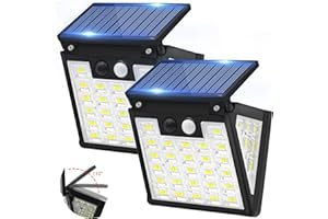 LERELIN Solar Lights Outdoor Garden, LED Solar Security Light Outdoor Motion Sensor with 3 Modes, 270° Wide Angle IP65 Waterproof Solar Powered Light Outside for Wall Shed Fence Garage (2 Pack)
