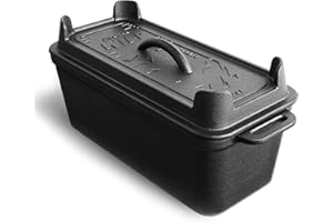 Teglia in ghisa BURNHARD® 3,5 l, coperchio multifunzione come padella, per tutti i tipi di fornelli, forno, grill, fuoco da campo, pre-stagionata, facile da pulire – forma per pane Deluxe