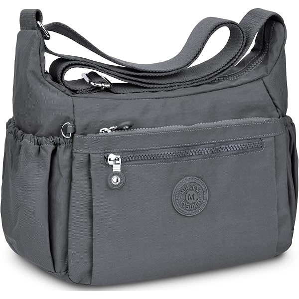Borsa a tracolla da donna multi tasca in nylon Messenger Bag impermeabile borsa da viaggio leggera, Azzurro, Etichettalia unica