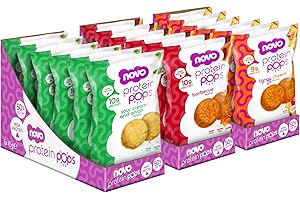Novo Nutrition | Protein Pops | Healthy Savoury Snack with High Protein, Low Sugar and High Fibre | 3 x (6 x 45g) | BBQ, Tangy Cheese, Sour Cream and Onion