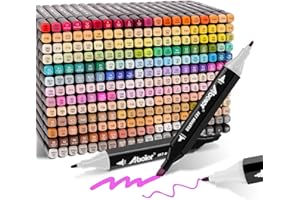 ABEIER Juego de rotuladores de 262 colores, marcador de doble punta, rotulador con alcohol, para niños, estudiantes, principiantes, resaltar, esbozar, dibujar, colorear con bolsa de transporte