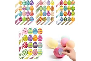 WNV 256pcs Easter Stickers Easter Eggs Decorations Easter Eggs Self Adhesive Stickers for Children Crafts Cards Easter Party Favors (16 Sheets)