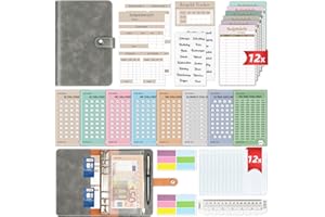 ‎WENMTHG Budget Planner Deutsch Geld Sparen - Bugetplaner Startset mit 8 Sparchallenges - Finanzplaner Haushaltsbuch - Geld Organizer Sparbuch - Cash Stuffing - Budget Binder A6 - Sparen mit Umschlagmethode