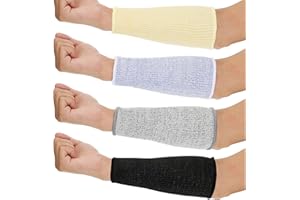 NEER 4 Paia Manicotti per Protezioni Braccia con Pelle Sottile Manicotto Protettivo Resistente all'Avambraccio per Donna Uomini (Nero, Viola, Grigio, Beige, 22 cm)