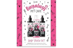 Bugalugs Spa Gift Set For Dogs With Shampoo, Detangle Spray & Cologne, Dog Birthday, Dog Birthday Present, Gifts For Women, Gifts For Men, For Her, Gifts For Him (Baby Fresh)