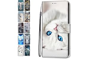 COEYES Funda Libro para Xiaomi Redmi Note 11 Pro 4G 5G Carcasa de Cuero PU Premium Flip Wallet Case Cover con Tapa Teléfono Piel Tarjetero - Gato Blanco