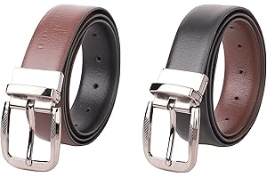 MAHARH Odwracalny (2-stronny) skórzany pasek dla mężczyzn