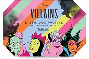 MAD BEAUTY Disney Villains Eyeshadow Palette, 12 Shades, Cruella de Vil, Evil Queen, Ursula, Maleficent, Wicked Fun Gift, Beauty