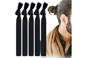 DEVANTIA Elastyczne opaski do włosów dla mężczyzn – 5 sztuk, czarne