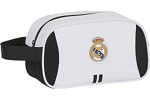 SAFTA Real Madrid Front Kit 20/21 Outdoor Pocket Shoulder Bag, Black White, 260x120x150 mm, Medium Handle Bag