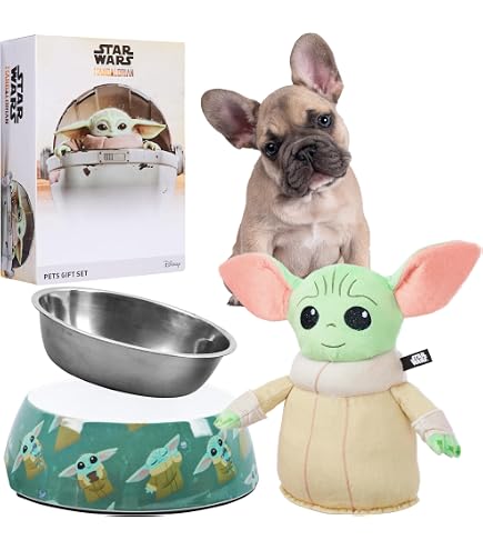 Jouets Pour Chien Star Wars - Pack De 2 Peluches Grogu Et Mandalorien 9cm Avec Couineur
