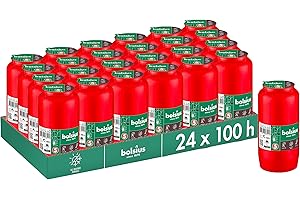 Bolsius Grablicht - Rot - 24 Stk. - Länge Brenndauer 4 Tage - Trauerkerze & Gedenkstätte Kerzen - Sauberes Abbrennen - Ohne Palmöl