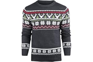 Danfiki Pullover Herren Herren Weihnachtspullover Sweater Christmas Pullover Rundhals Warme Strickpulli für Weihnachten