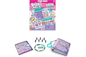 Sky Castle Sticki Rolls Sticki Book Series 2, Wearable & Shareable Sticker Bracelet, 120 Mini Stickers, Bracelet and Sticki Book, Assorted colours and styles