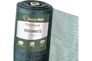 ‎HAGA HaGa Premium Teichnetz & Pool Abdecknetz – 3 m Breite | 1m Länge (Meterware) | dunkelgrün – UV-beständiges, feinmaschiges Schutznetz für Gartenteich & Gartenpool – zuschneidbar als Laubnetz