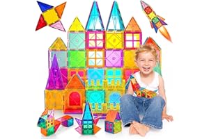 KATIAGO Magnetyczne klocki, 80 elementów, zabawki magnetyczne, magnesy do budowania, klocki magnetyczne, idealne do użytku w domu, w szkołach, dla chłopców i dziewczynek 3, 4, 5, 6, 7, 8 lat