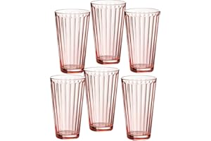 Ritzenhoff & Breker GmbH & Co. KG Legge Set di 6 Bicchieri da Long Drink Lawe Stripes, 400 ml, Colore: Rosa, 400 milliliters, Vetro