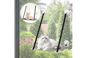 TEFOLA Amache da Finestra per Gatti, Finestra montata del gatto Basking Amaca, Sunny Seat Finestra del gatto Perches con 4 Robusto Ventose a Manopola di Sostenere fino a 22lbs, letto sospeso per animali