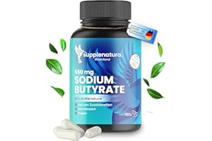 SUPPLENATURA. RHEINLAND Butyrate Kapseln (180 Kapseln) PREMIUM: 550mg je Kapsel mit 80% Buttersäure | Sodium Butyrate Kapseln - Deutsche Herstellung - SUPPLENATURA®