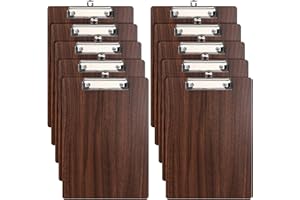 DONGLI (10 Stück) Klemmbrett Holz A4,Schreibbrett Klemmbrett mit Metalklemme und Aufhängeose, A4 Clipboard Schreibplatte Klemmbretter für Büro,Restaurant,Schule