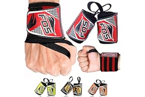 KANZY HAIR AND BEAUTY KANZY Weightlifting Wrist Wraps - Adjustable 18" Wrist Straps for Strong Grip - Non-Slip Gym Straps with Thumb Loop for Strength Training, Power Lifting, Body Building, and Weight Support (Red)