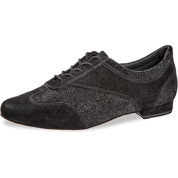 Damen-Tanzschuh Mod. 188 für Trainer in Schwarz Microfaser / Glitter