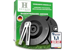 Heckenpracht® Rasentrimmer Messer aus Metall passt für Einhell Akku Rasentrimmer | Metallmesser inkl. Schneidscheibe & Unterbodenschutz | Ersatzmesser aus Metall statt Kunststoffmesser Patent in Anm.