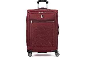 Travelpro Bagaż Platinum Elite 63.5 cm rozszerzalna walizka spinningowa w/Suiter, Bordowy czerwony, Checked-Medium 25-Inch, Platinum Elite Softside Rozszerzalne koło obrotowe
