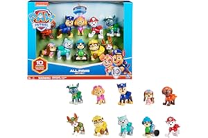 Paw Patrol - Pat Patrouille - Figurines 10e Anniversaire - 10 Figurines Articulées Chase, Marcus, Ruben, Stella, Zuma Et Bien d'autres - Pat Patrouille Jouet - Cadeau Enfant - Jouet Enfant 3 Ans et +