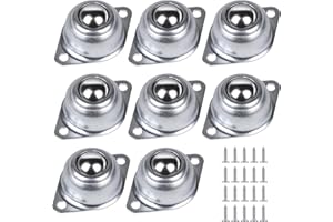 CPROSP 8 Piezas Ruedas de Bola Muebles 16 mm, Ruedas Giratorias Pequeñas 360 con Tornillo, Rodamientos de Bolas para Patas Mesa, el Transporte de Mercancías, Muebles, Maquinaria Industrial