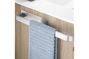 OETAMS Porta Asciugamani Bagno Adesivo, Portasciugamani da Parete in Acciaio Inox 304, Senza Foratura, Stabile Elegante, Spazzolato Argento