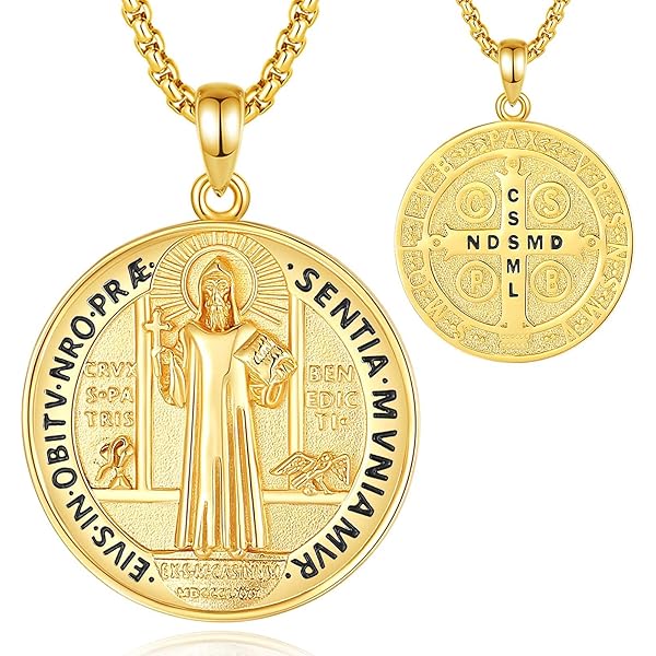 Collana Uomo Con Medaglia Santi - Acciaio Inossidabile, Argento/Oro/Nero, Con San Cristoforo E Altri - Foto 10