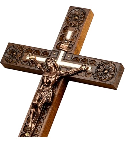 Crocifisso Da Parete In Legno Con Medaglie Delle 4 Basiliche Romane – Mondo Cattolico, 20x11 Cm - 3