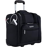 TPRC Travelers Club Underseat Carry-On Luggage with USB Charging Port, Black, 15 in