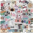 50 Pcs Camera Stickers Decorative Decals Waterproof Vinyl Gifts for Scrapbook Laptop Water Bottle Luggage Teens Adults Kids Boys Girls (Camera)