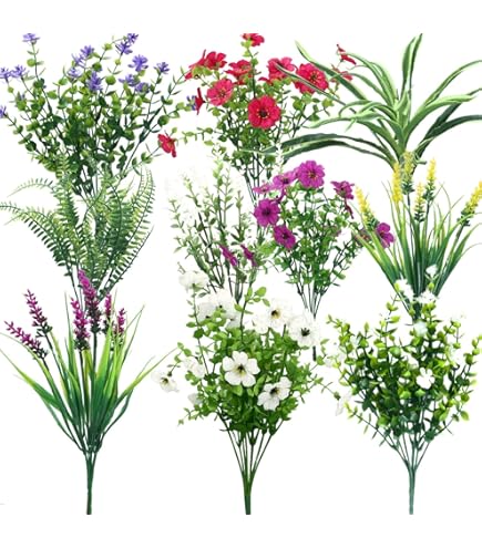 SHEEPPING 12 Bundels Kunstbloemen Buiten, UV-bestendige Kunstplanten SHEEPPING 12 Bundels Kunstbloemen Buiten, UV-bestendige Kunstplanten